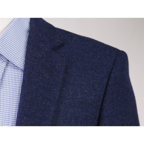 J. Crew Men's Thompson Navy Blue Wool Tweed 2-Btn Blazer Jacket 38R New - Picture 4 of 8